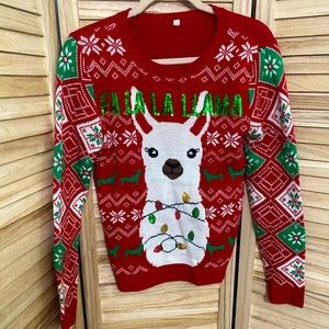 Womens Christmas Sweater Fa La La Llama , size medium